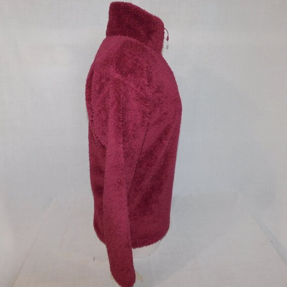 Eddie Bauer Womens S Berry Burgundy Quest Plush 2.0 1/4 Zip Teddy Fleece Sweater - Picture 6 of 7